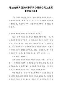 违法违规典型案例警示录心得体会范文集聚【精选8篇】