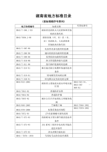 湖南省地方标准（现行有效）目录（按标准顺序号排列）-湖南