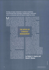 THE OFFICE OF STRATEGY MANAGEMENT