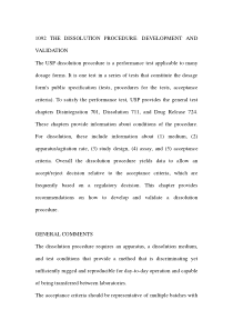 usp31-1092THEDISSOLUTIONPROCEDUREDEVELOPMENTAN