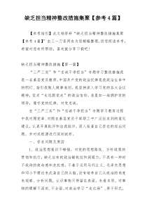 缺乏担当精神整改措施集聚【参考4篇】