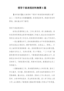 领导干部表现材料集聚5篇