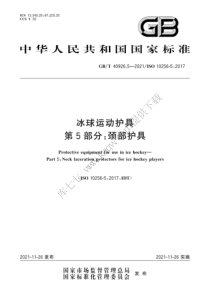 GBT 40926.5-2021 冰球运动护具 第5部分：颈部护具 