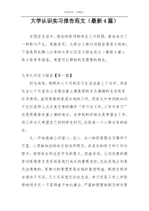 大学认识实习报告范文（最新4篇）