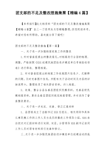 团支部的不足及整改措施集聚【精编4篇】