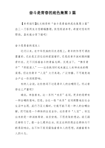 奋斗是青春的底色集聚3篇