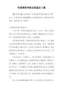 年度绩效考核自我鉴定3篇