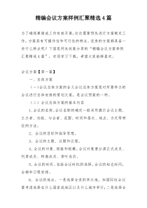 精编会议方案样例汇聚精选4篇