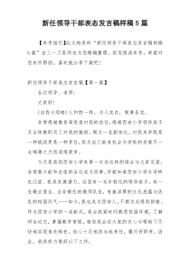 新任领导干部表态发言稿样稿5篇