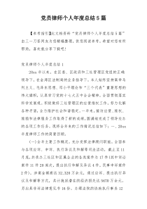 党员律师个人年度总结5篇