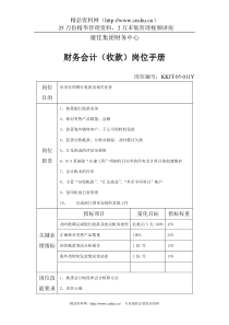 XX财务中心财务会计（收款）岗位手册表1