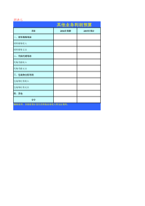 【财务表格】其他业务利润预算