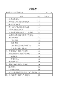 【财务表格】利润表