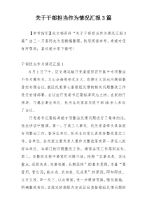 关于干部担当作为情况汇报3篇