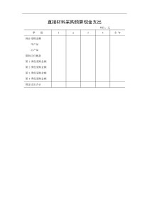 【财务表格】直接材料采购预算现金支出