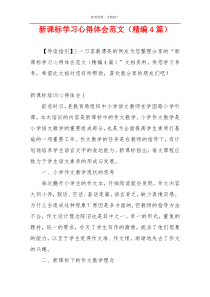 新课标学习心得体会范文（精编4篇）