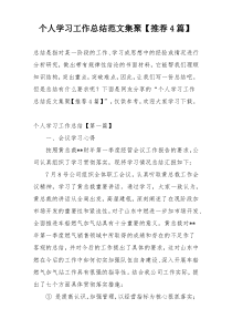 个人学习工作总结范文集聚【推荐4篇】