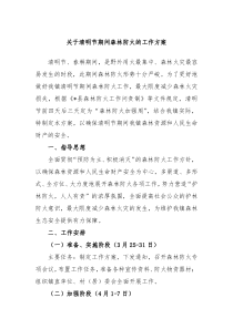 关于清明节期间森林防火的工作方案