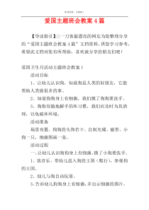 爱国主题班会教案4篇