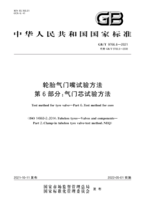 GBT 9766.6-2021 轮胎气门嘴试验方法 第6部分：气门芯试验方法 