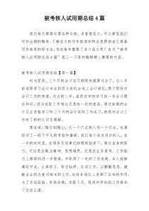 被考核人试用期总结4篇