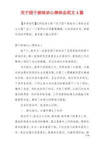 关于团干部培训心得体会范文4篇