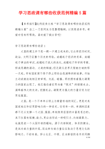 学习思政课有哪些收获范例精编5篇