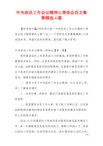 中央政法工作会议精神心得体会范文集聚精选4篇