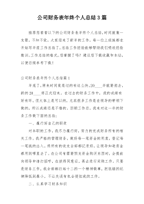 公司财务表年终个人总结3篇