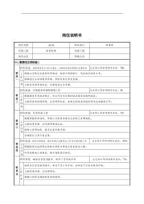 财务部出纳王廷亭岗位说明书