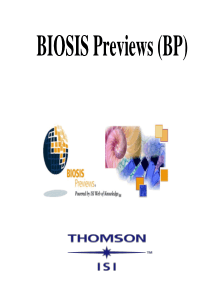 BIOSIS Previews (BP)数据库指南