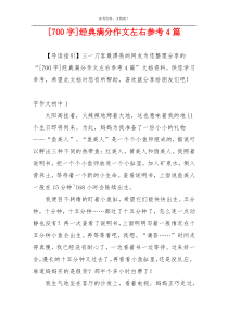 [700字]经典满分作文左右参考4篇