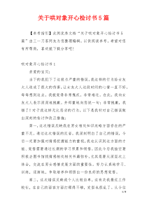 关于哄对象开心检讨书5篇