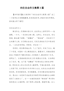 向往自由作文集聚3篇