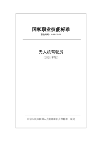 国家职业技能标准 (2021年版) 无人机驾驶员 