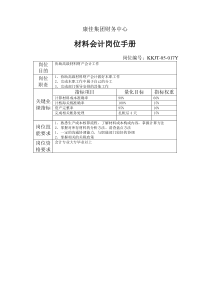 康佳集团财务中心材料会计岗位手册表1