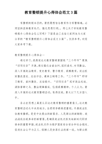 教育整顿提升心得体会范文3篇