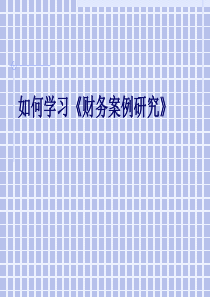 ann.如何学习《财务案例研究》(ppt 29)