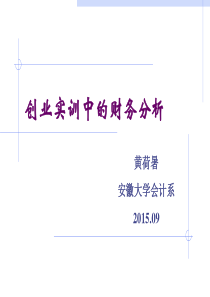 创业实训中的财务分析——黄荷暑