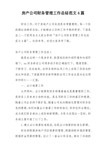 房产公司财务管理工作总结范文4篇