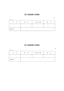 煤炭行业-财务部-职工食堂射频卡存款表