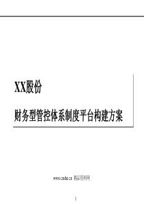 XX股份财务型管控体系制度平台构建方案（PPT100页）