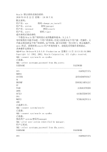Oracle_默认密码及修改