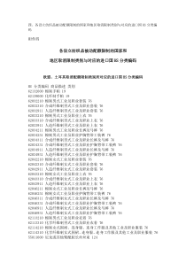 四、各设立纺织品被动配额限制的国家和地区取消限制类别与对应的