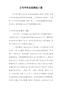 公司年终总结精选5篇