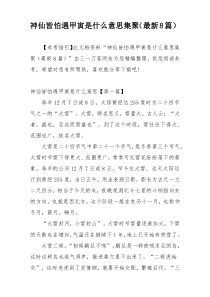 神仙皆怕遇甲寅是什么意思集聚（最新8篇）