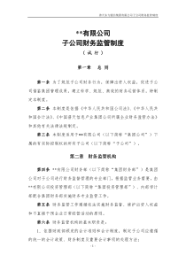 子公司财务监管制度