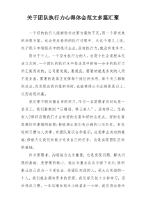 关于团队执行力心得体会范文多篇汇聚