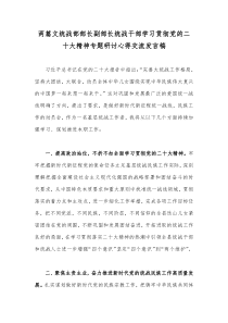 两篇文统战部部长副部长统战干部学习贯彻党的二十大精神专题研讨心得交流发言稿