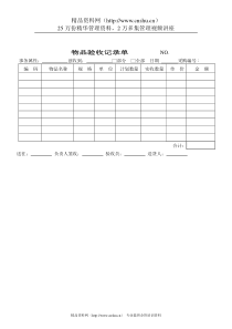 财务部系列表单-物品验收记录单